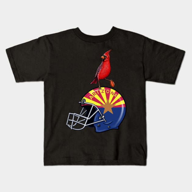 Red Cardinal bird Arizona Kids T-Shirt by Artardishop